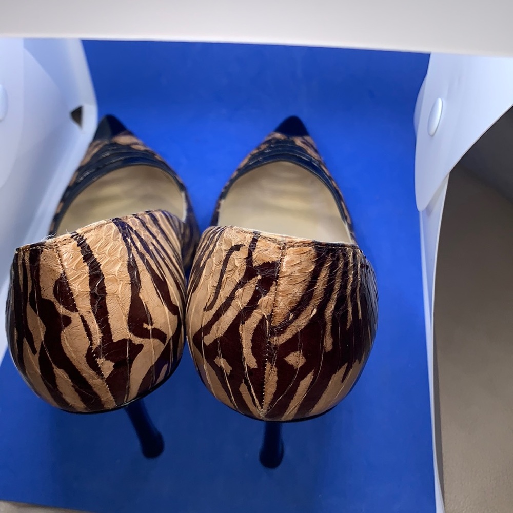 Jimmy Choo Python Zebra Black Patent Leather Heels - image 8